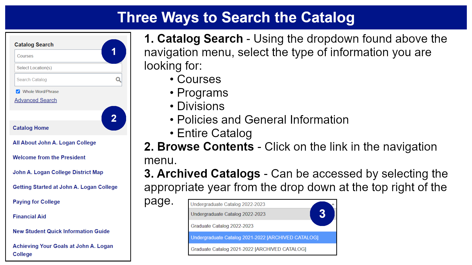 Catalog Search Instructions